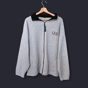 Y2K Team USA fleece full zip up sweater 2008 Beijing Olympics grey made in USA
